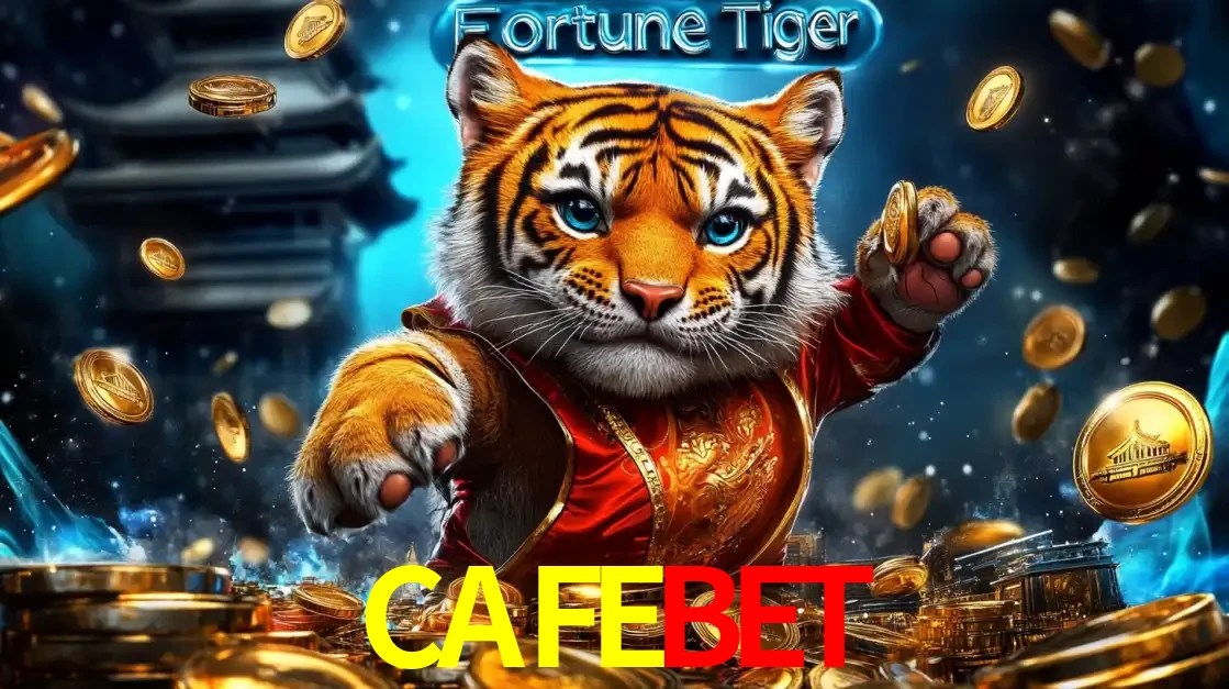 Imagem promocional do jogo de slot Fortune Tiger, com um tigre majestoso em traje tradicional cercado por uma fortuna em moedas de ouro, disponível agora no cassino CAFEBET.