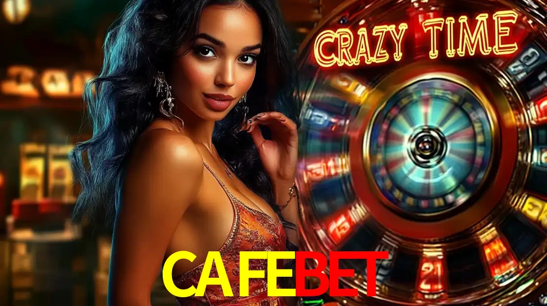 Mulher elegante ao lado da vibrante roda da fortuna do jogo de cassino ao vivo Crazy Time, um dos game shows mais populares e cheios de prêmios do CAFEBET.