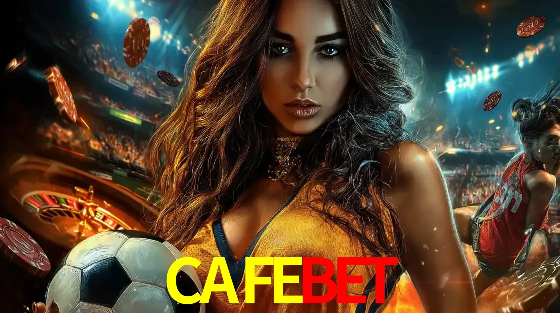 Mulher segurando uma bola de futebol em uma montagem que mistura a paixão esportiva com a emoção da roleta de cassino, tudo disponível na plataforma CAFEBET.
